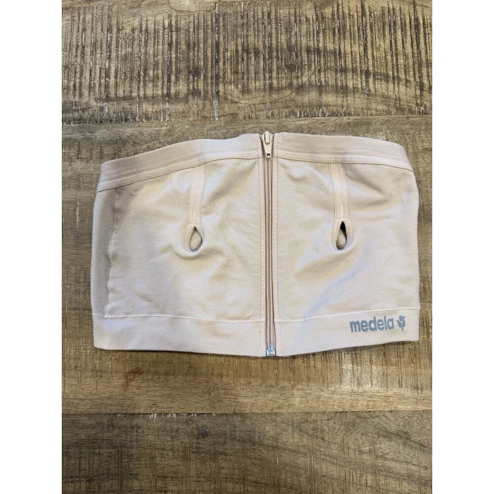 Medela‎ Bra Medium Beige Womens Easy Expression Hands Free Pumping Bustier